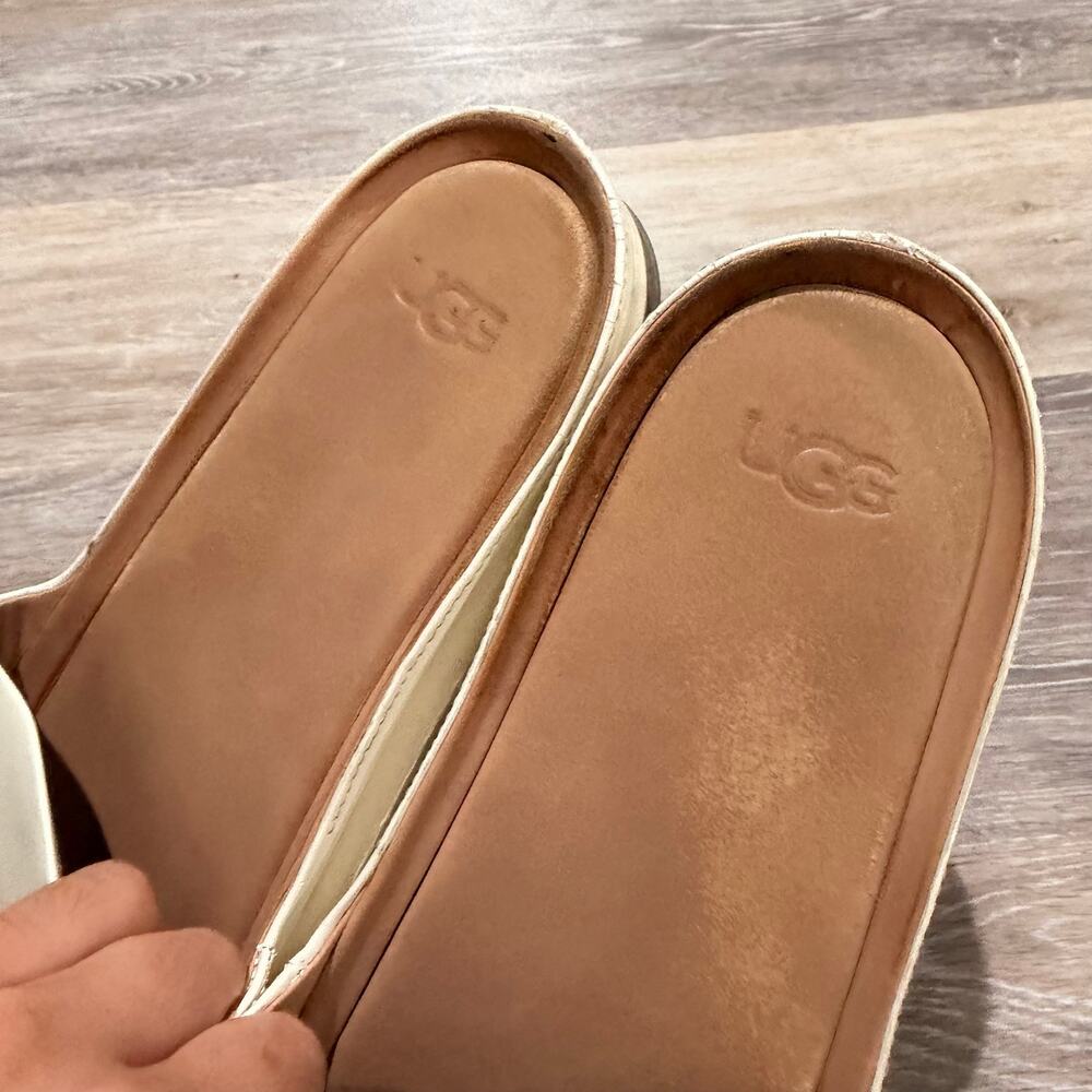 Ugg Women's Leather Slip On Sandals Size 12 - Picture 3 of 5